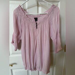 Devoted Luxury Apparel Pale Pink Peasant Tunic Top